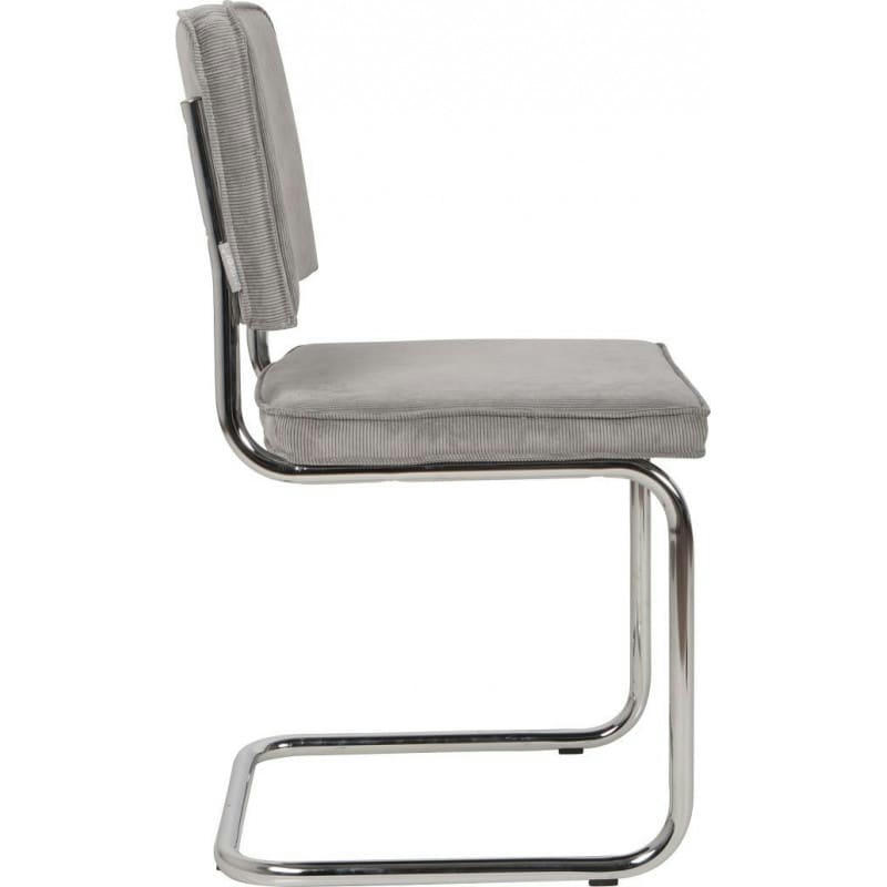 RIDGE RIB - Chaise design en tissu gris clair