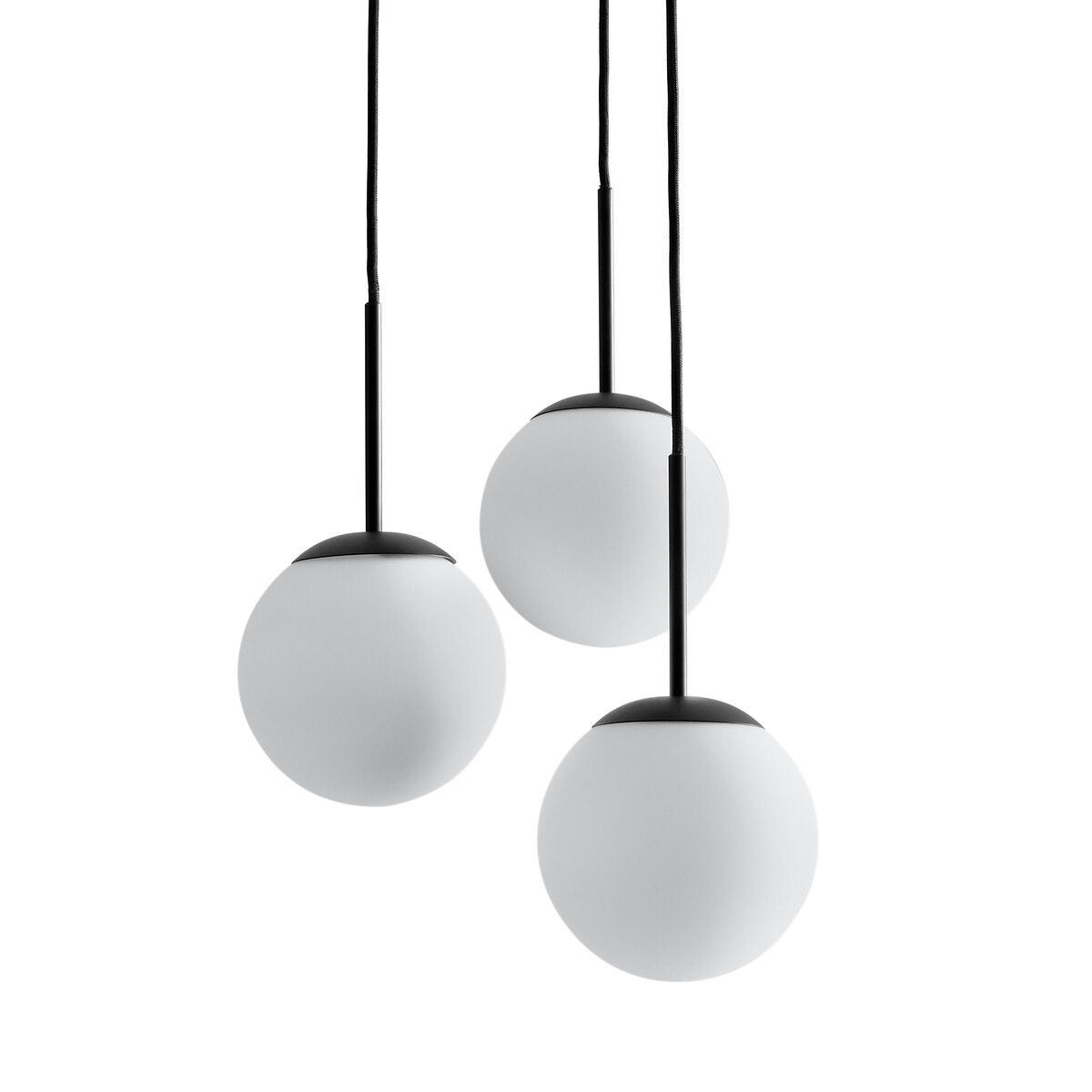 Suspension grappe métal fer et opaline, Theide