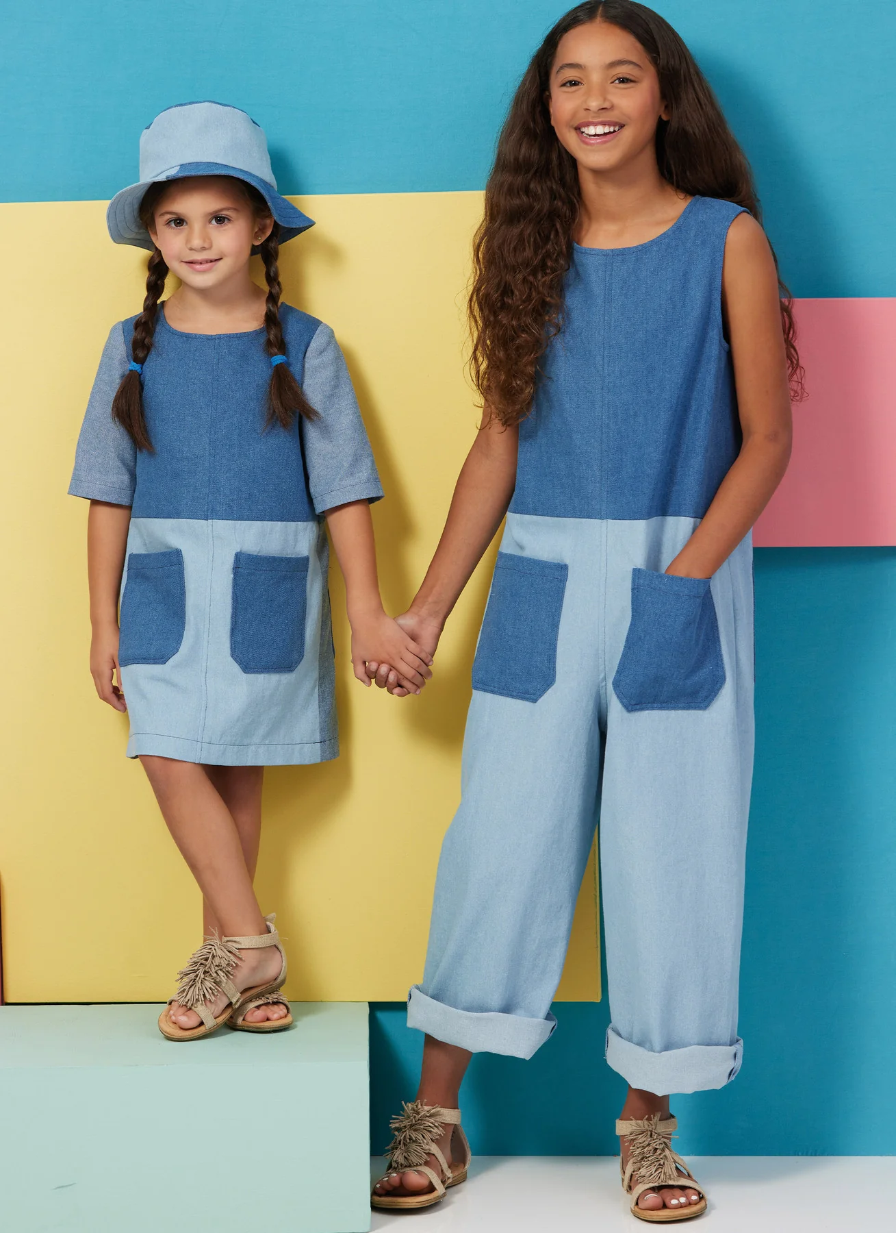 Butterick Pattern B6937 Children's and Girls' Dress, Romper and Hat in Sizes S-M-L