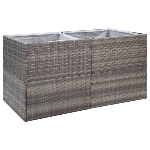 NNEVL Garden Planter Grey 157x80x80 cm Poly Rattan