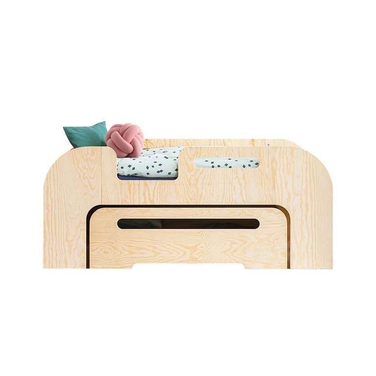 THOMAS - Lit 70x140 entrée gauche sommier et tiroir inclus naturel