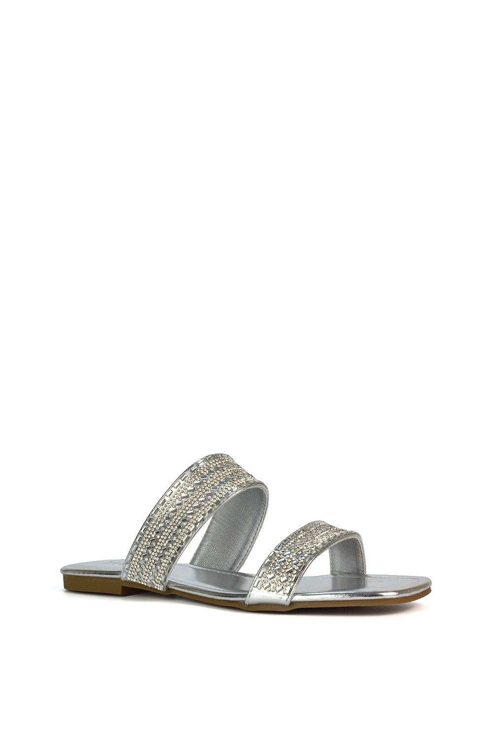 XY London Lucy' Slip On Flat Cork Slider Mules