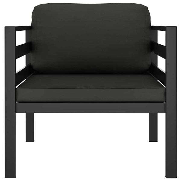 Fotel z poduszkami aluminium antracytowy