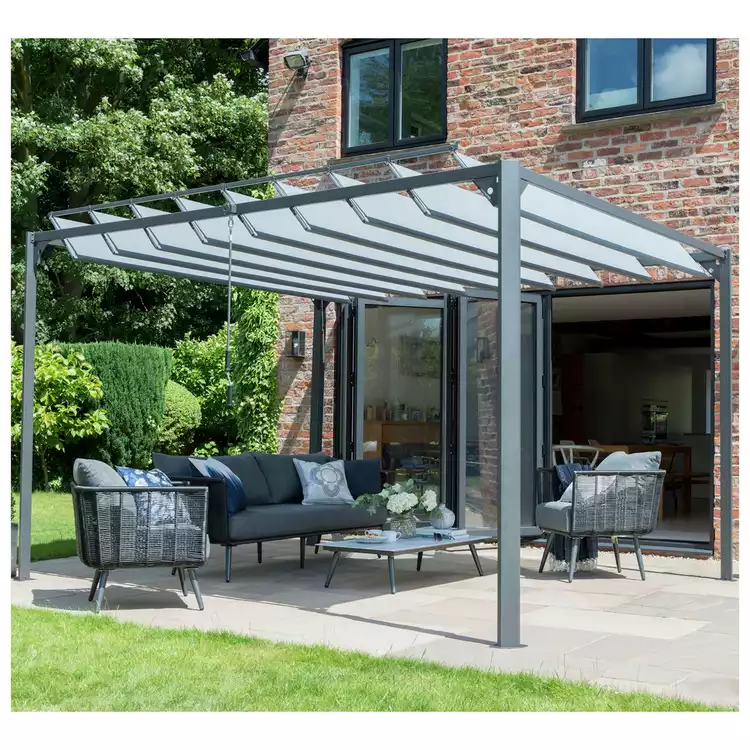 Norfolk Leisure Pandora 3m x 3.6m Garden Gazebo - Grey