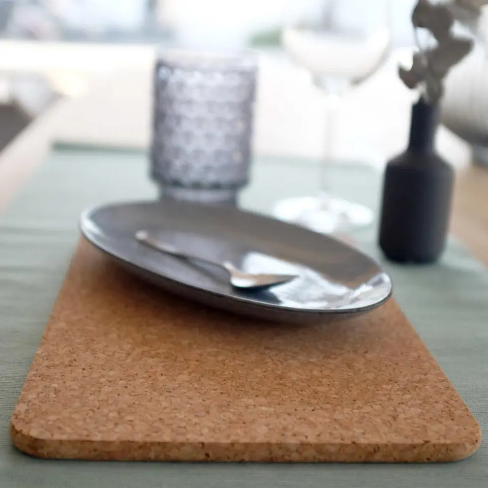 Zeller Placemat - 2x stuks - bruin - kurk - 30 x 20