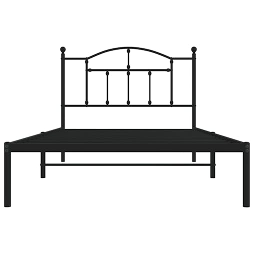 NNEVL Metal Bed Frame with Headboard Black 107x203 cm King Single