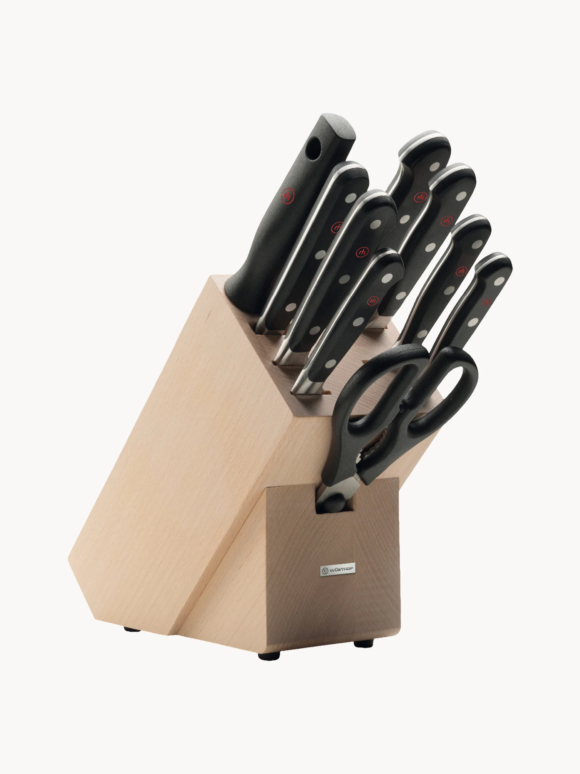Messerblock Classic aus Buchenholz, 9er-Set