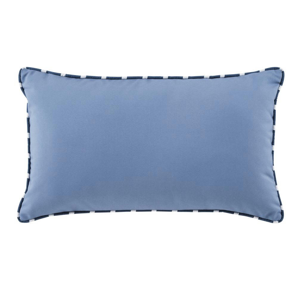 RAINETTE - Coussin rectangulaire bleu et écru 30x50