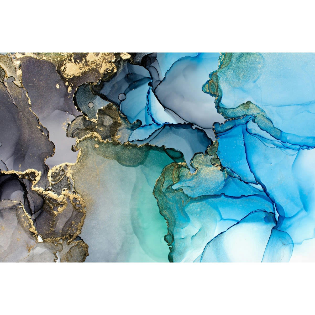 CONTEMPORAIN URBAIN - Tableau sur toile marbre turquoise 30x45 cm