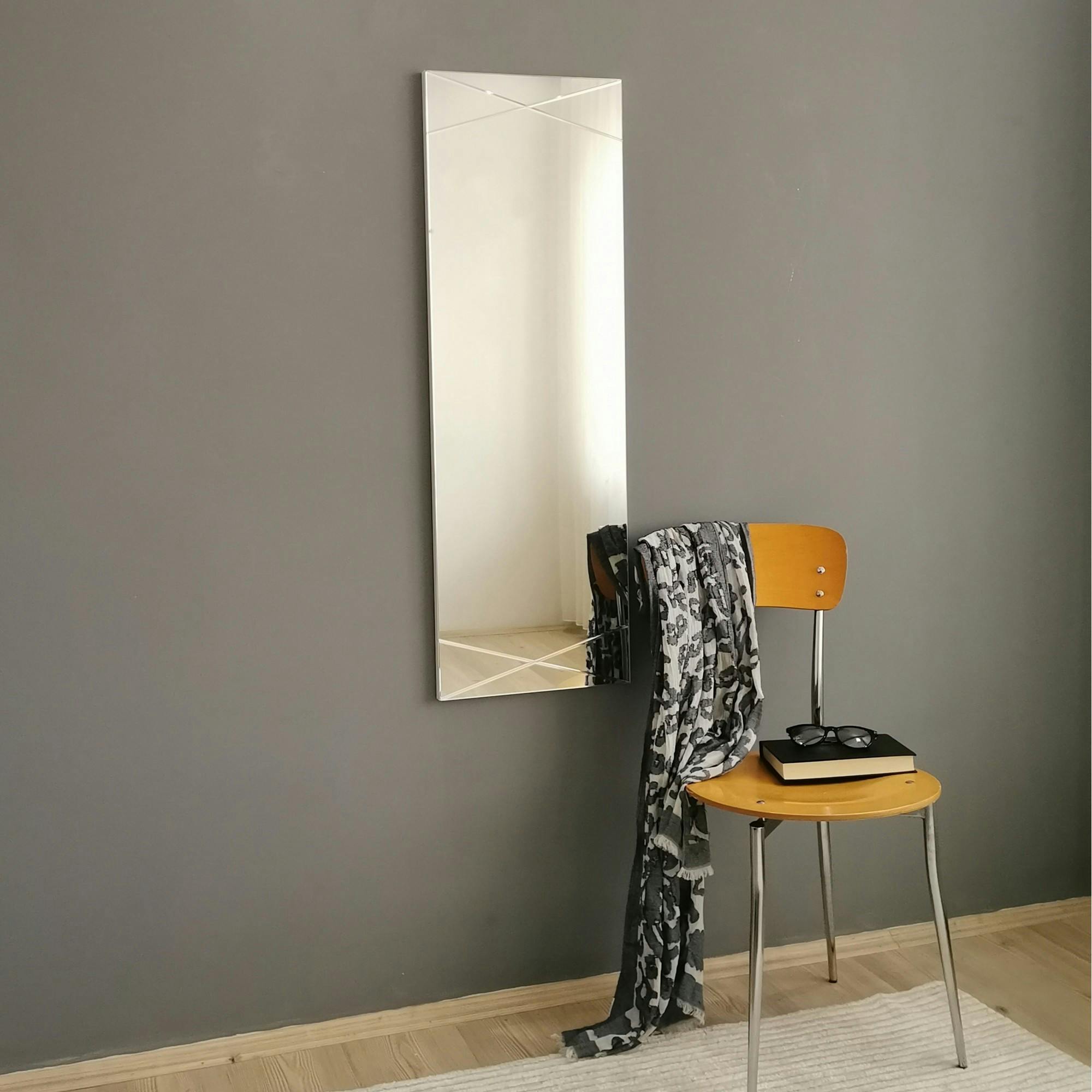 Miroir rectangulaire mural avec décor croisé 105 cm CODY
