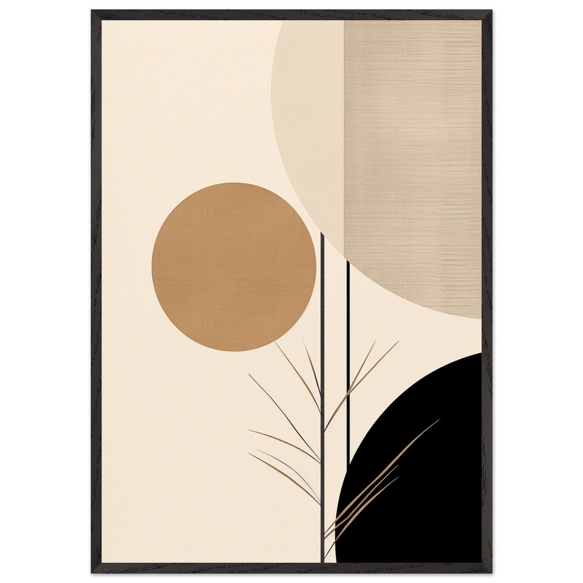 Artfulprints Poster met Lijst Japandi abstract II  - 70x100 cm - Meerkleurig