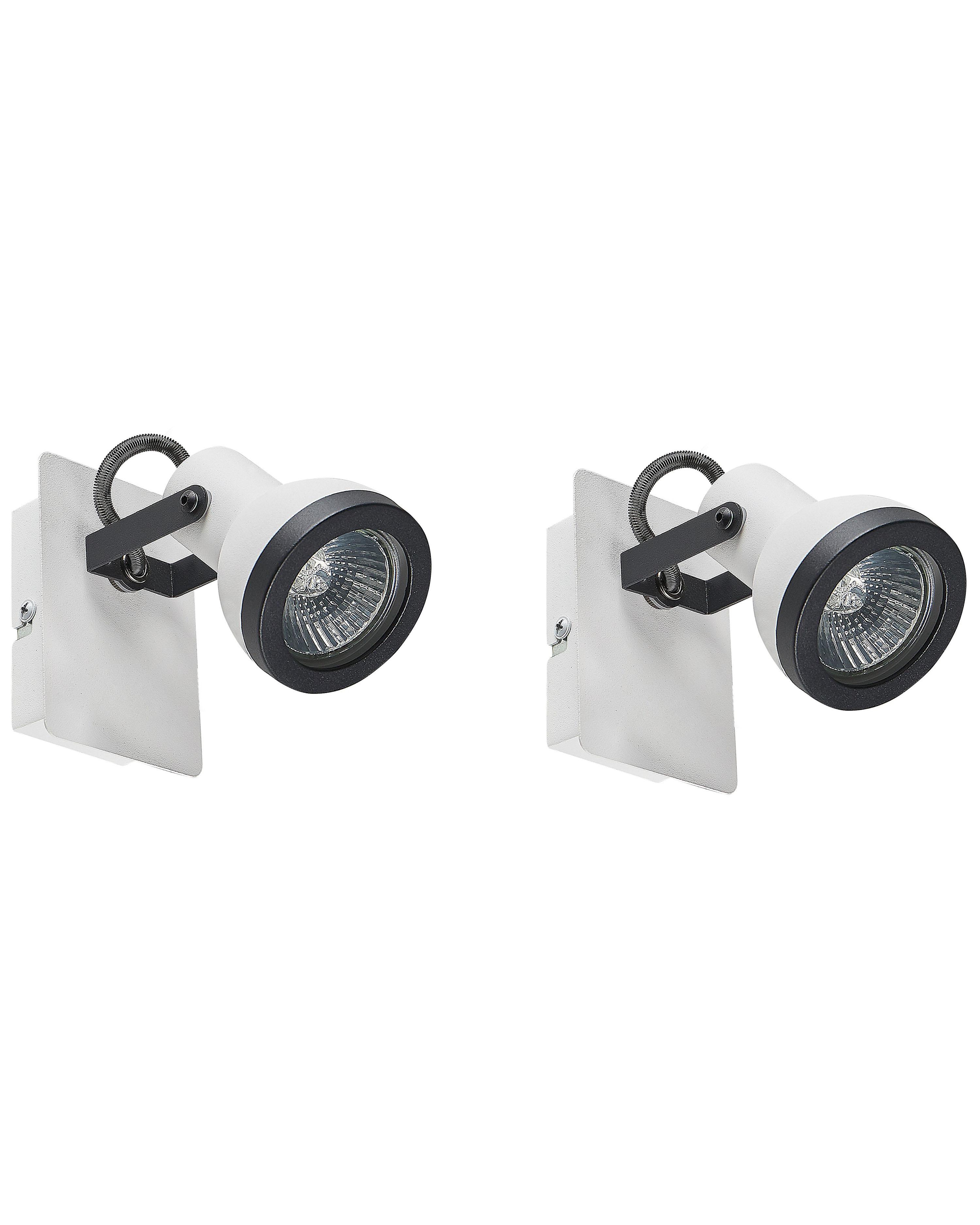 Set of 2 Spotlight Lamps BARO Adjustable Metal White