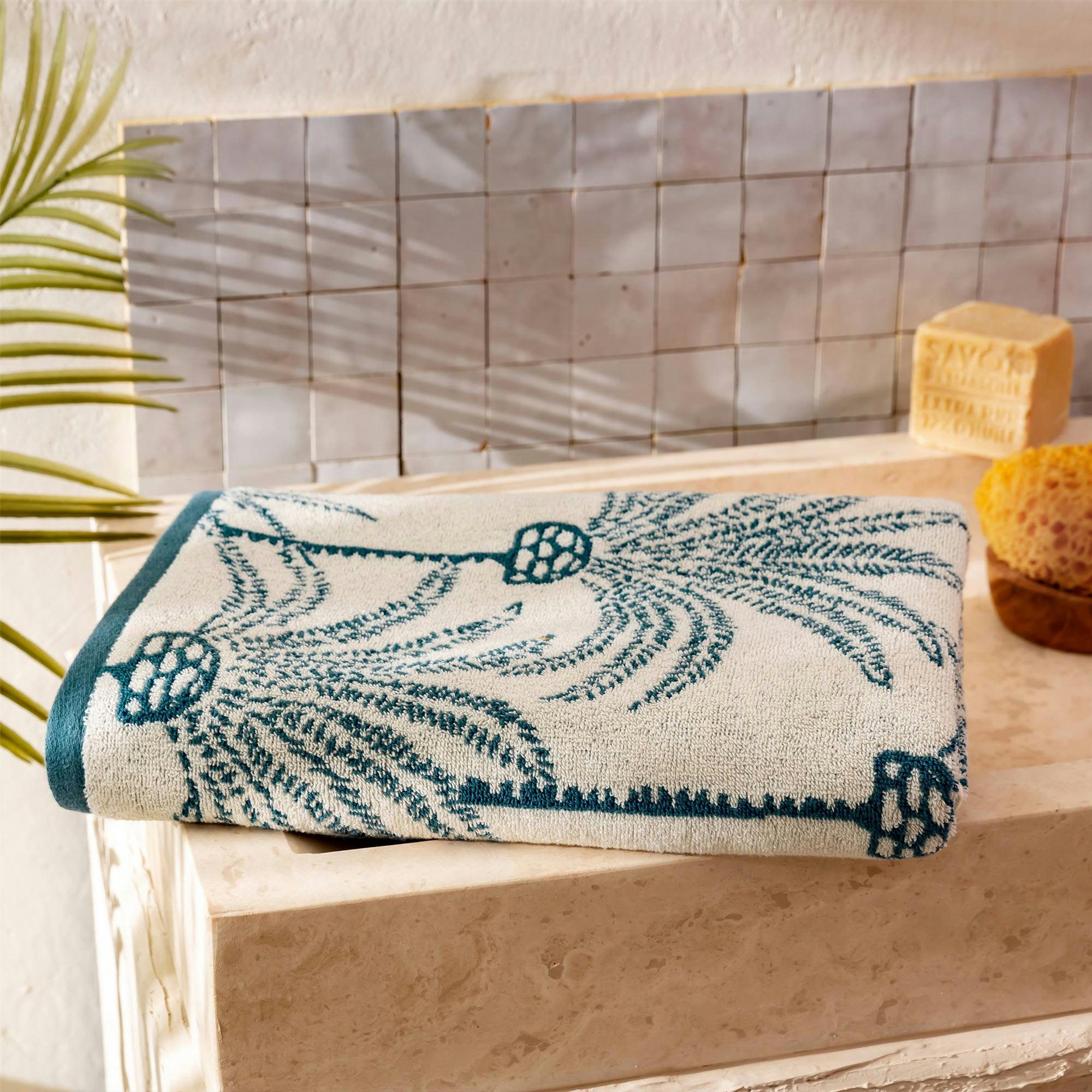 PALMARIX - Drap de bain 70x140 bleu canard en coton 480 g/m²