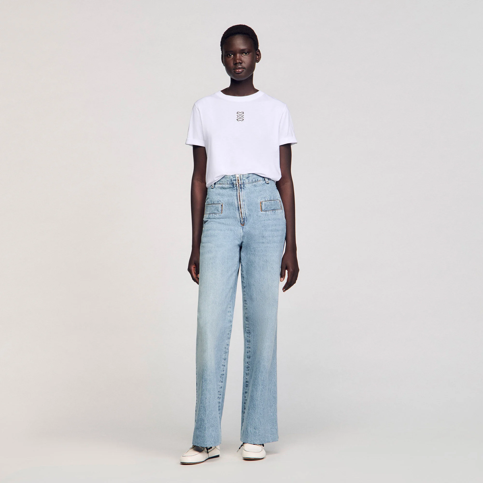 T-shirt en coton à broderie