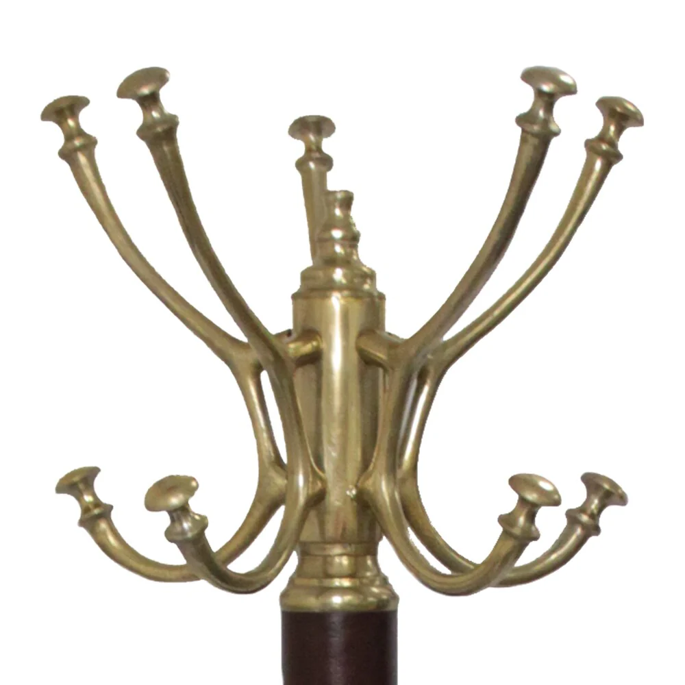 English Couturier Aluminum And Leather Coat Rack