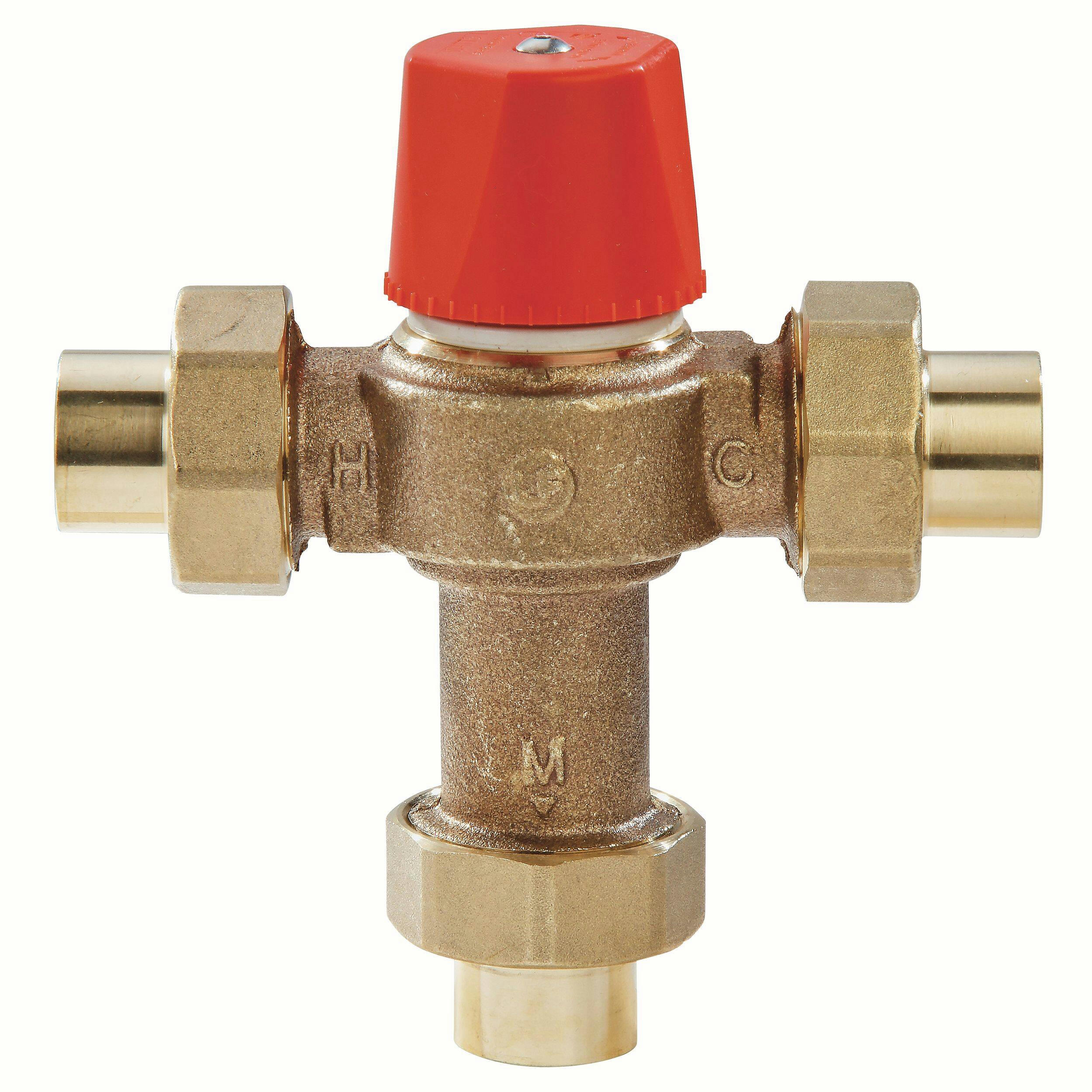 Watts Thermostatic Mixing Valve, 3/4-in connection, Copper