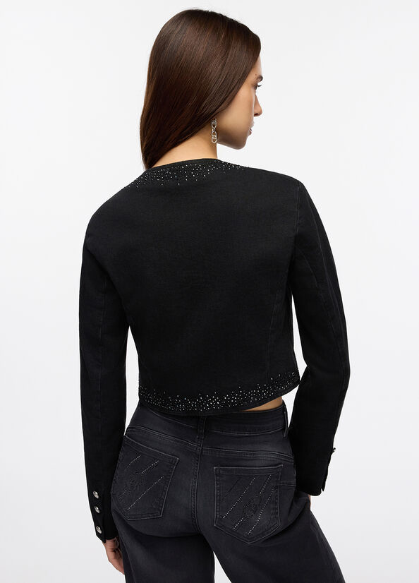 Giacca in denim con strass