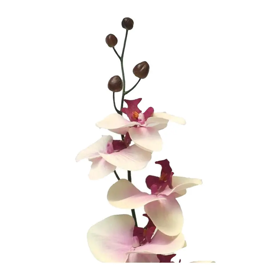 Bellatio Design Kunstbloem Orchidee Milan - wit/roze - 78 cm