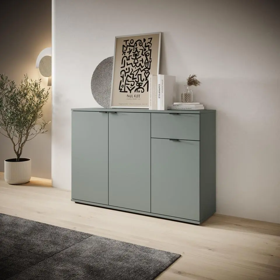 Meubella - Galeno - Dressoir - Groen - 120x34x82 cm