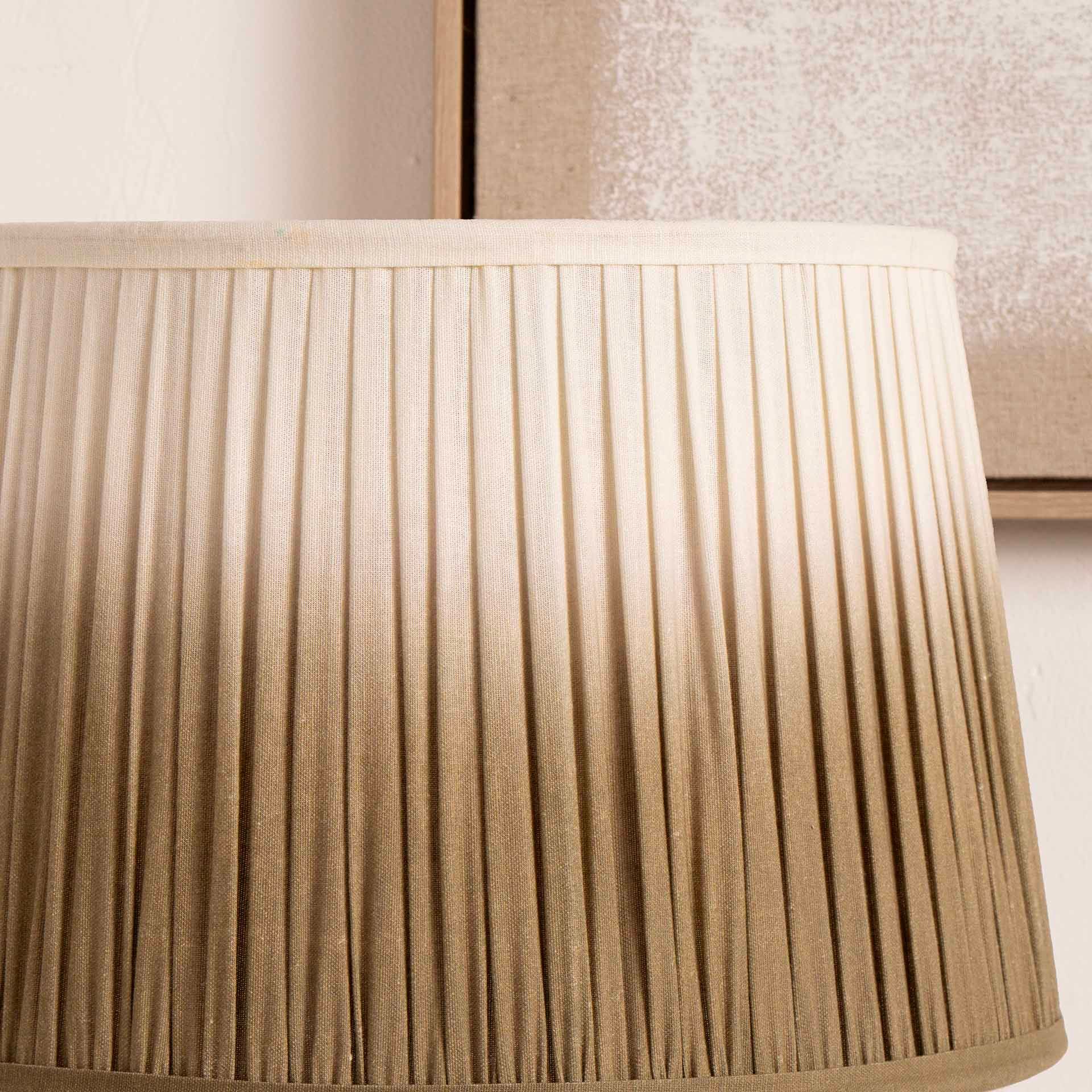 Ruma Taupe Ombre Pleated Tapered Lamp Shade for Table Lamps