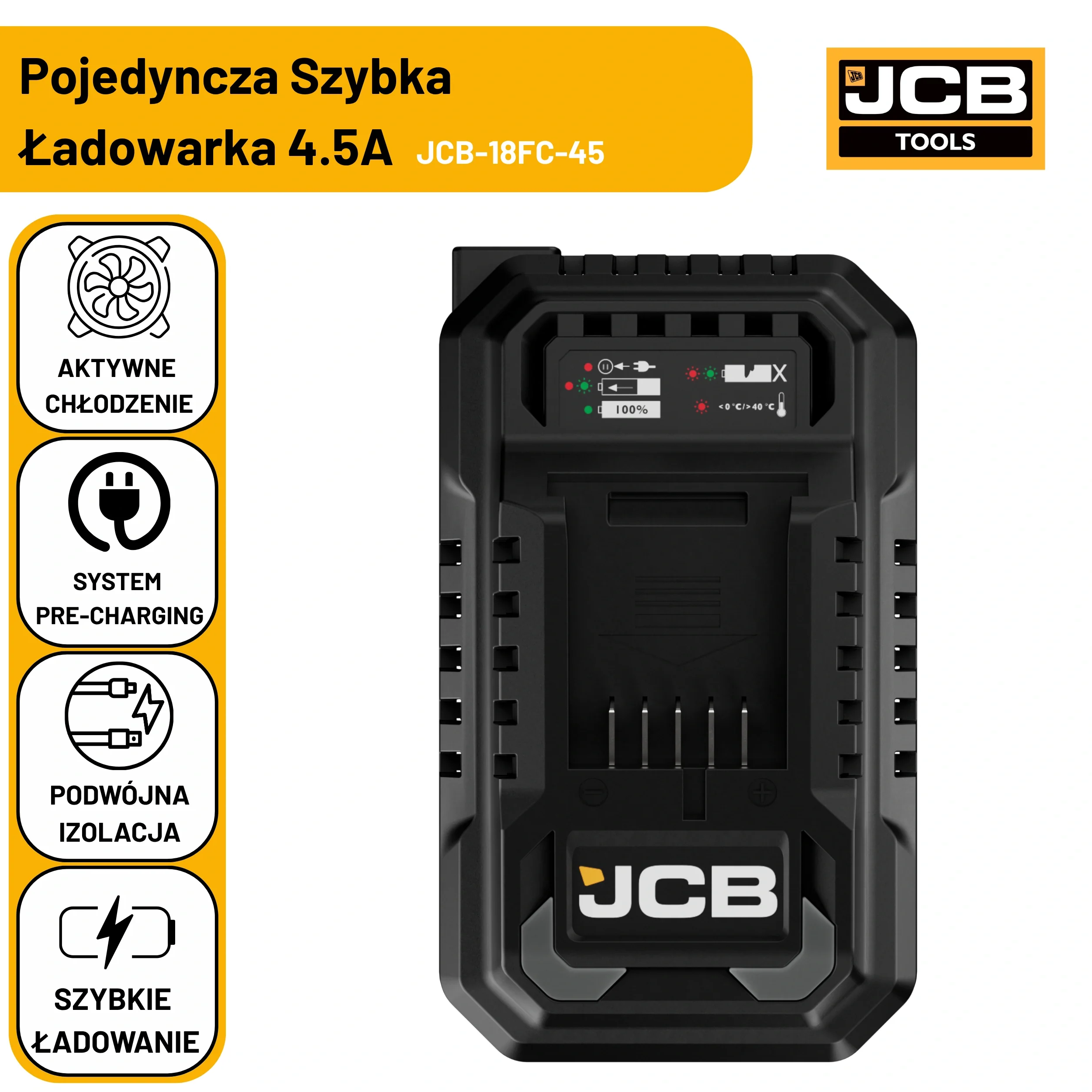 JCB Professional 18V Szybka Ładowarka 4.5A