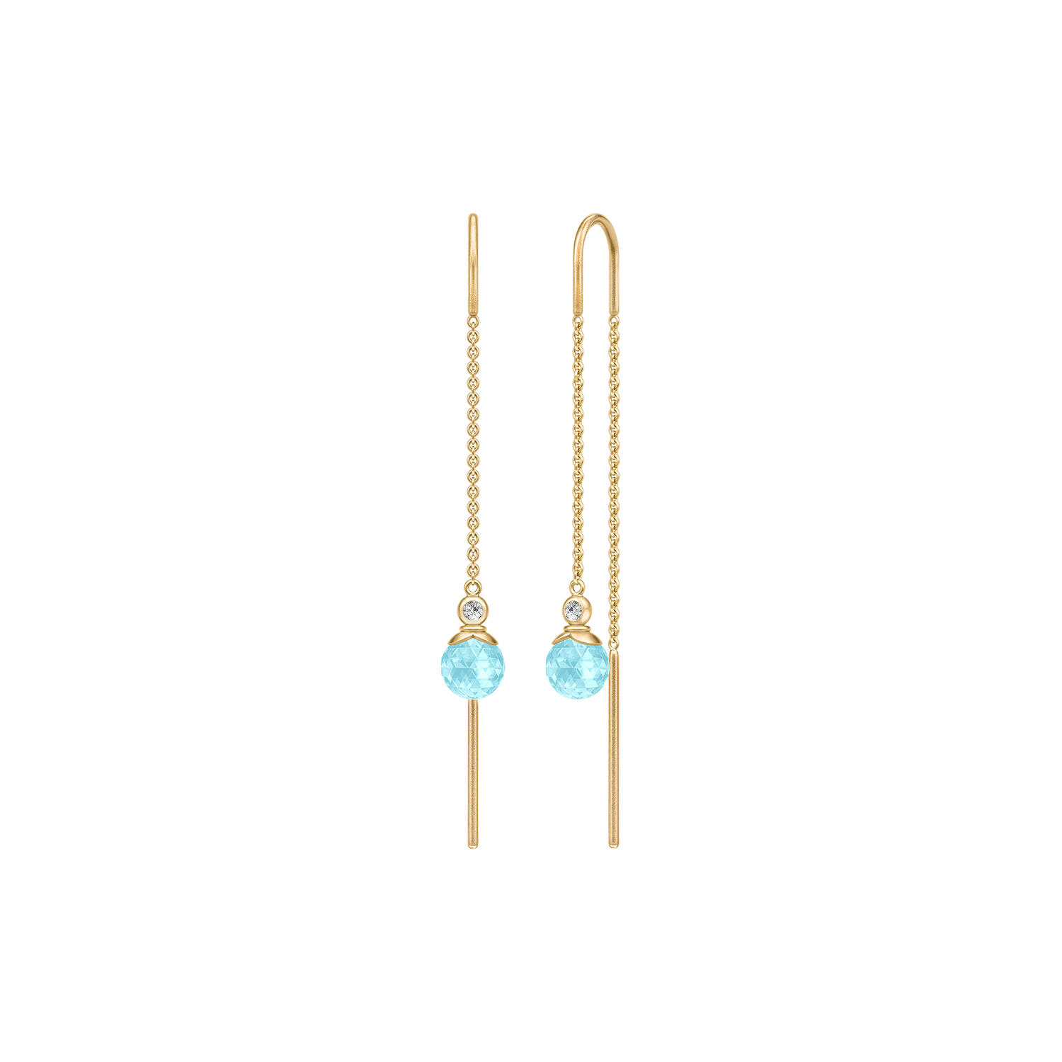Berry Chain Earring, gold/ice blue