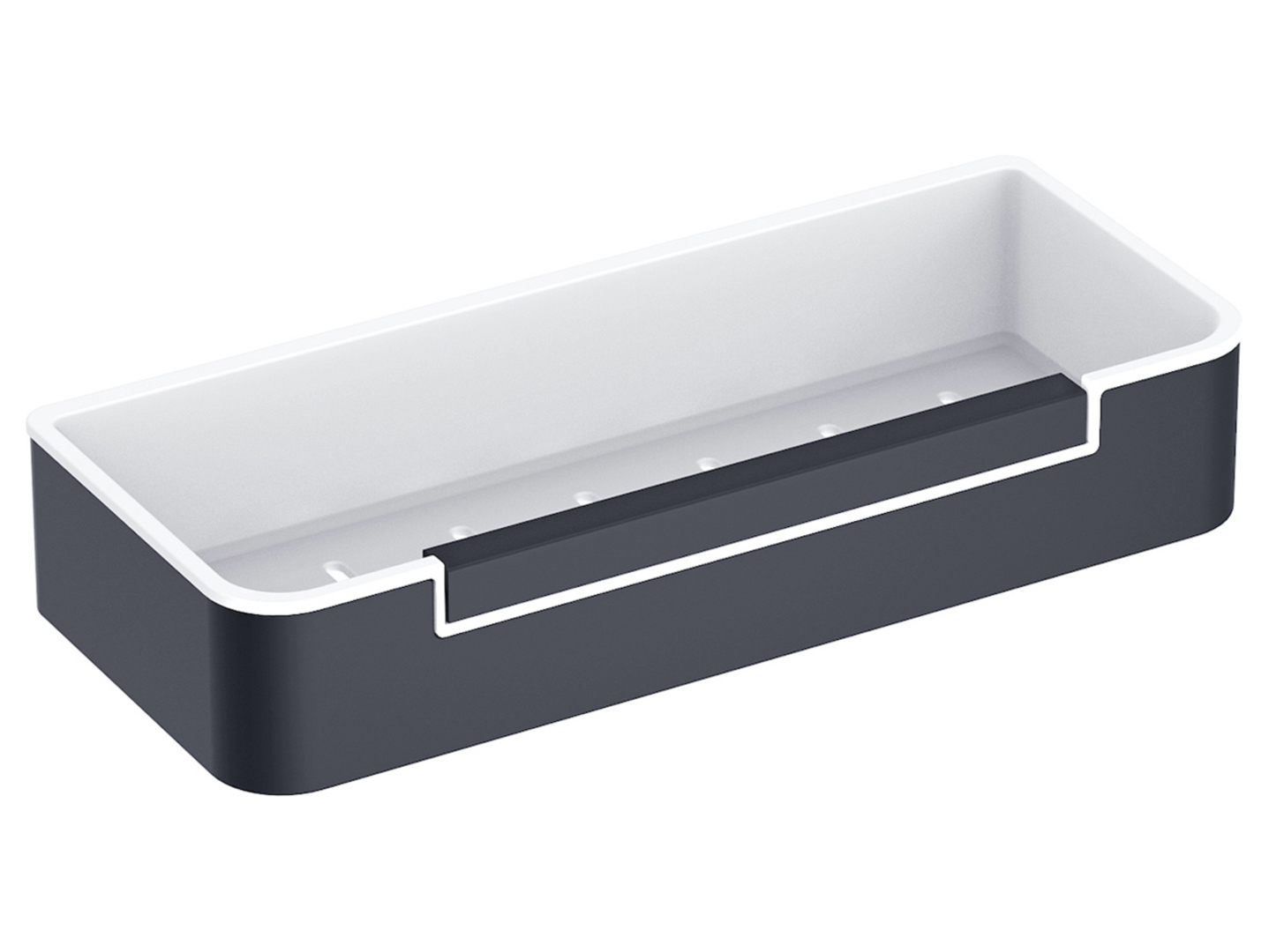 Koszykłazienkowy pod prysznic ze ściągaczka 29x12x5,5 cm czarny mat Stella