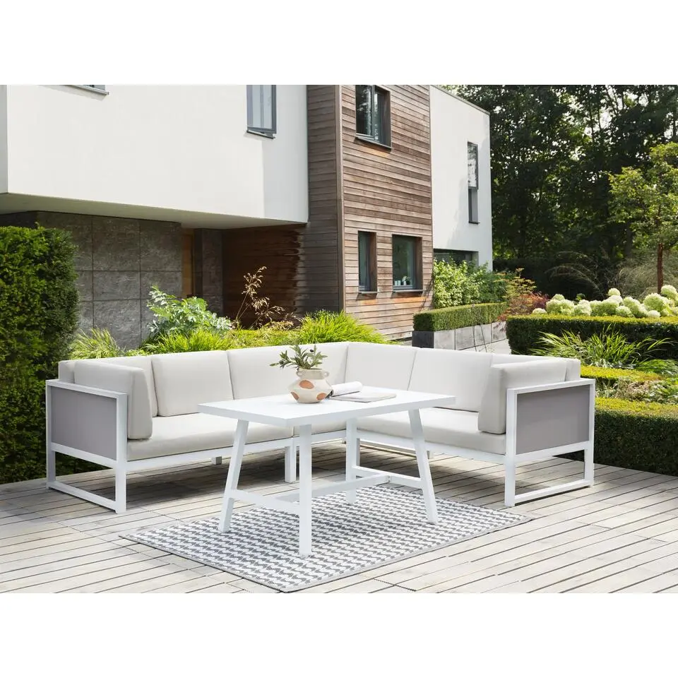CASTELLA/FRATTE - Loungeset voor 6 - Gebroken wit - Links - Aluminium