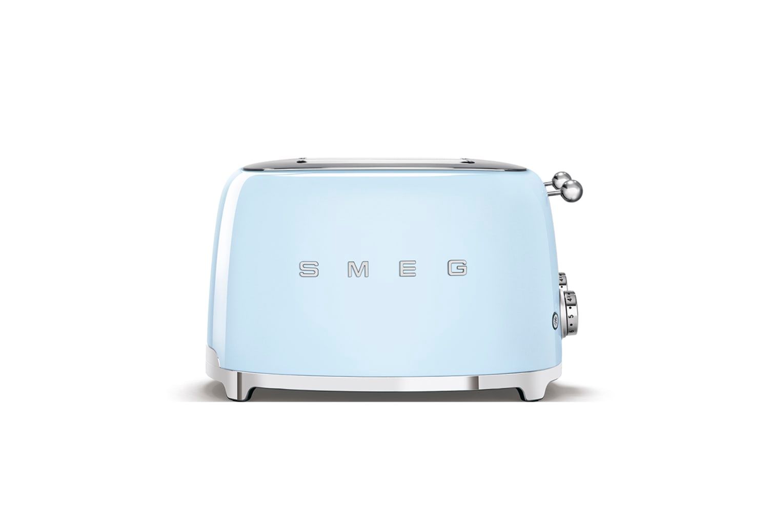 Smeg 4 Slice Toaster Wide Slot TSF03PBUK Retro 50s Style S/Steel in Pastel Blue