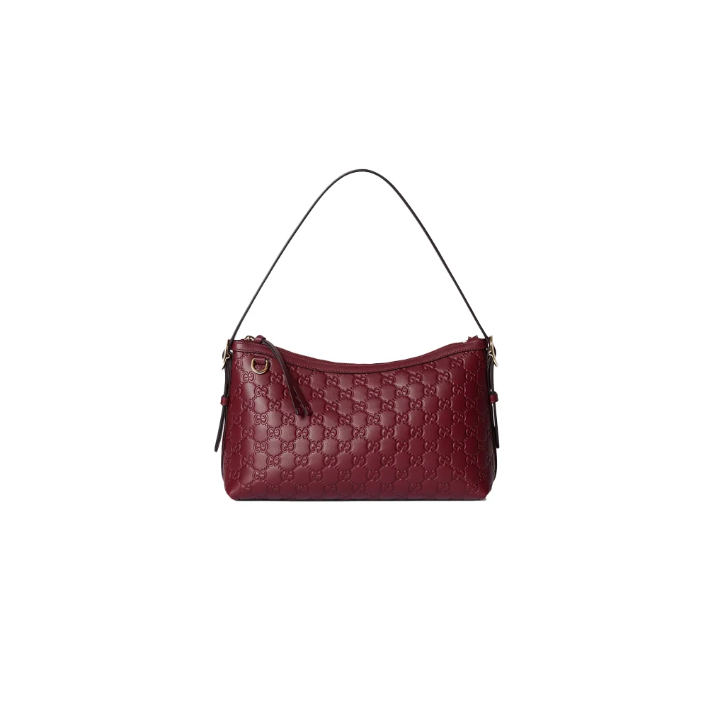 Gucci GG Emblem Medium Shoulder Bag in Leather