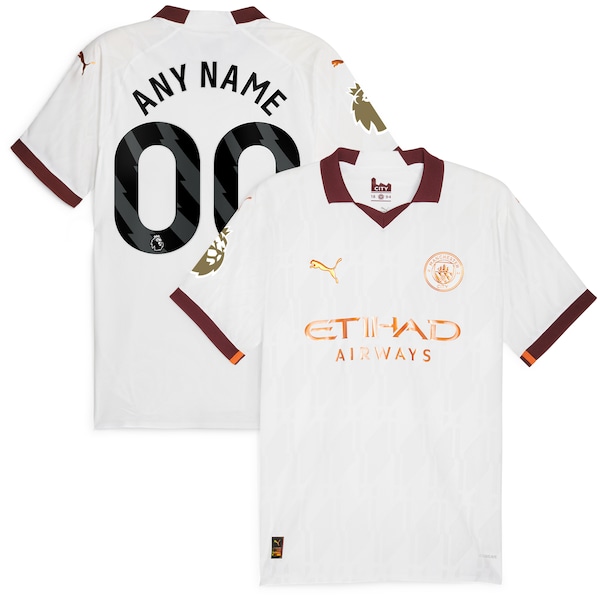 Manchester City Puma 2023/24 Away Custom Authentic Jersey - White