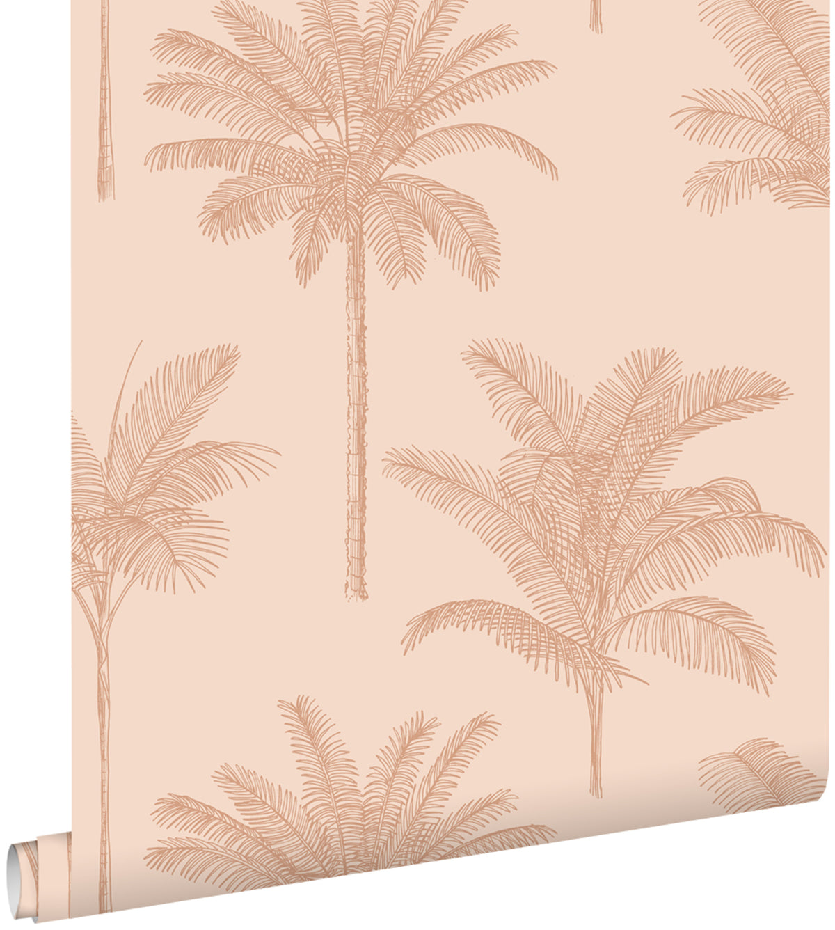 ESTAhome behang palmbomen terracotta roze - 53 cm x 10.05 m - 139741