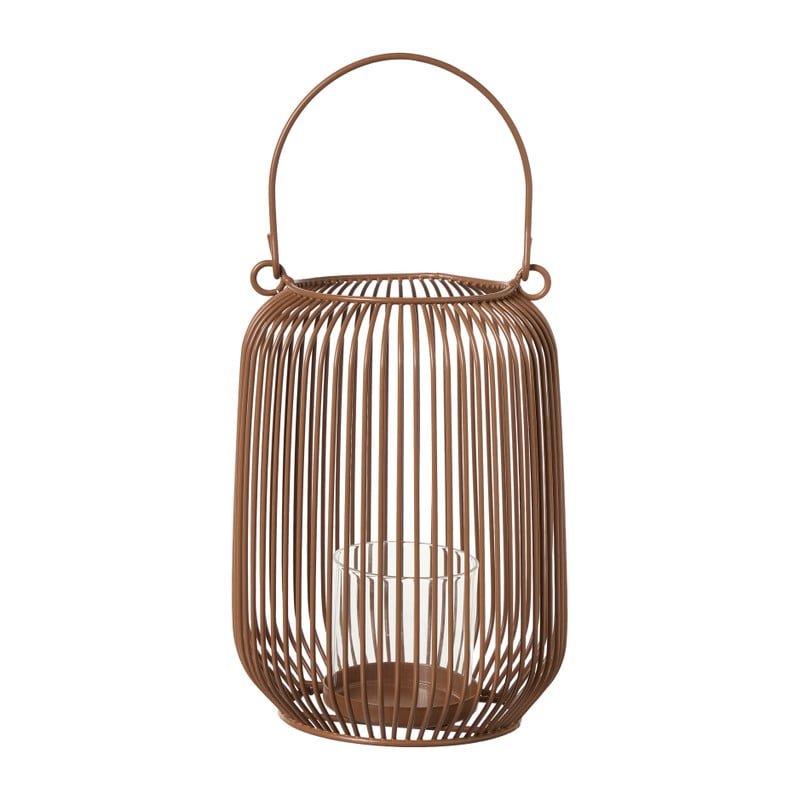 Lantaarn wire - bruin - &Oslash;15x21 cm