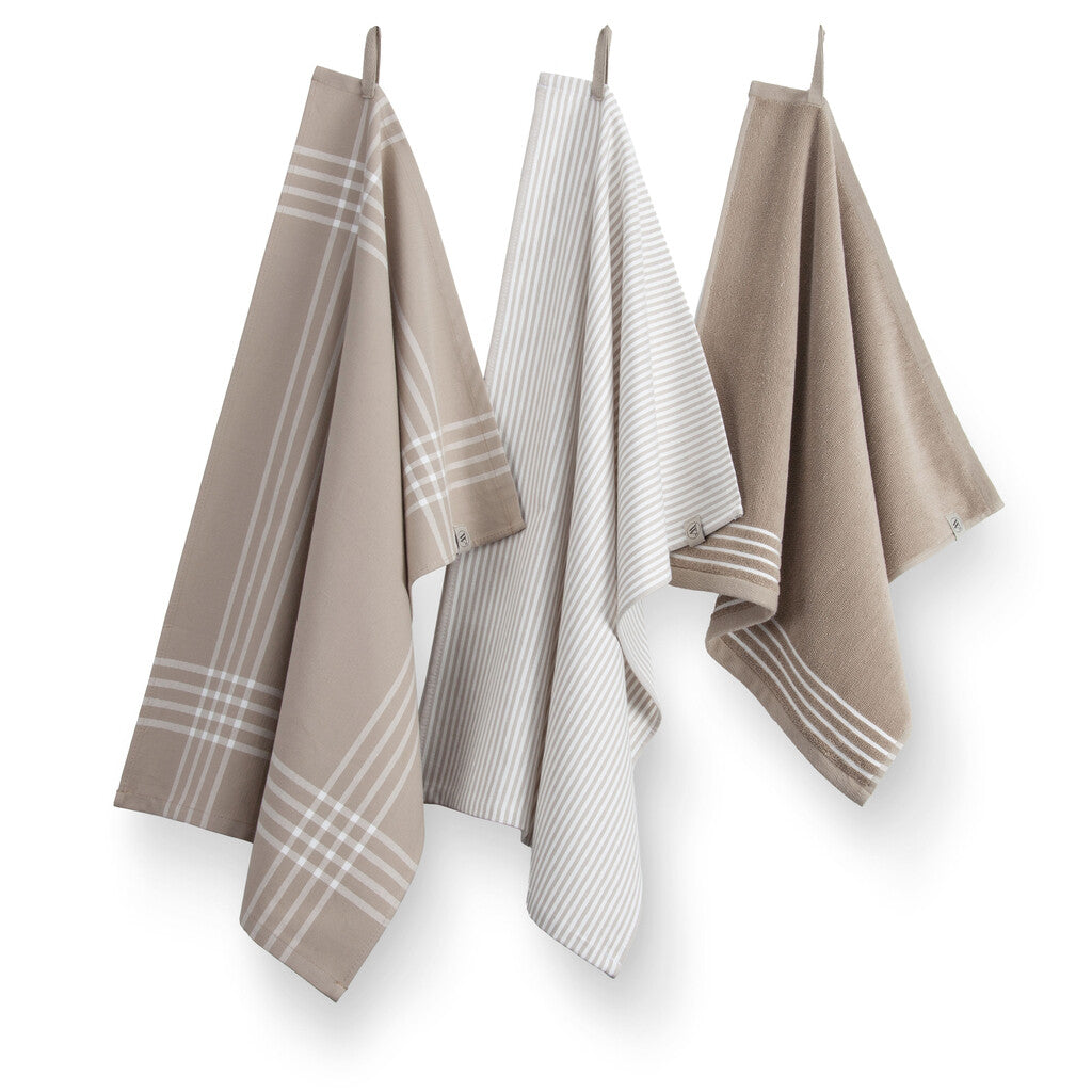 Walra - Keukenset Superior Kitchen Set - 2x 50x70   1x 50x50 cm - Taupe / Wit