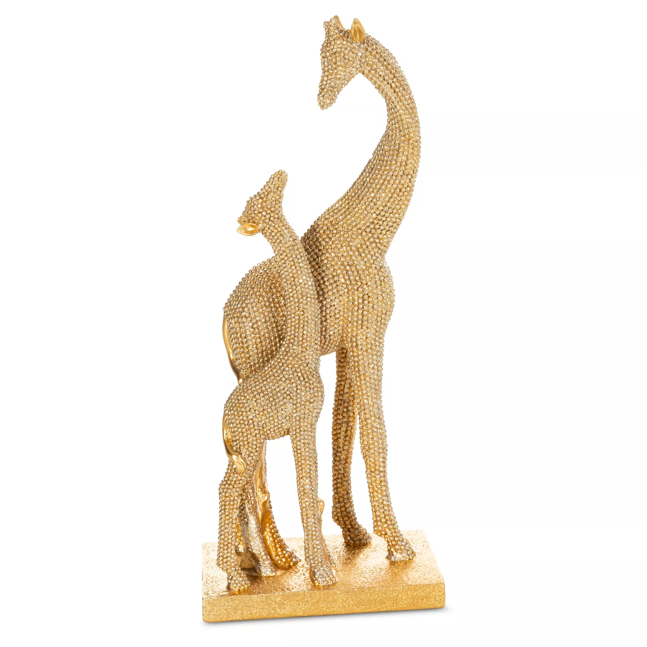 Figurka złota żyrafao drobnym strukturalnym wzorze 11x7x27 cm ELDO 2