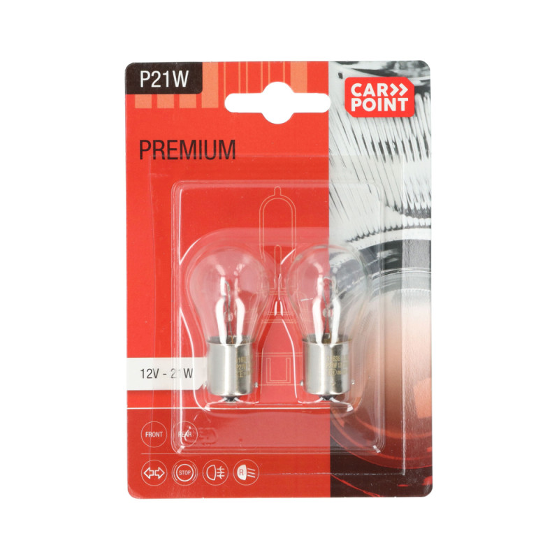 Ampoule Premium pour voiture P21W 12 V 2 pièces CARPOINT