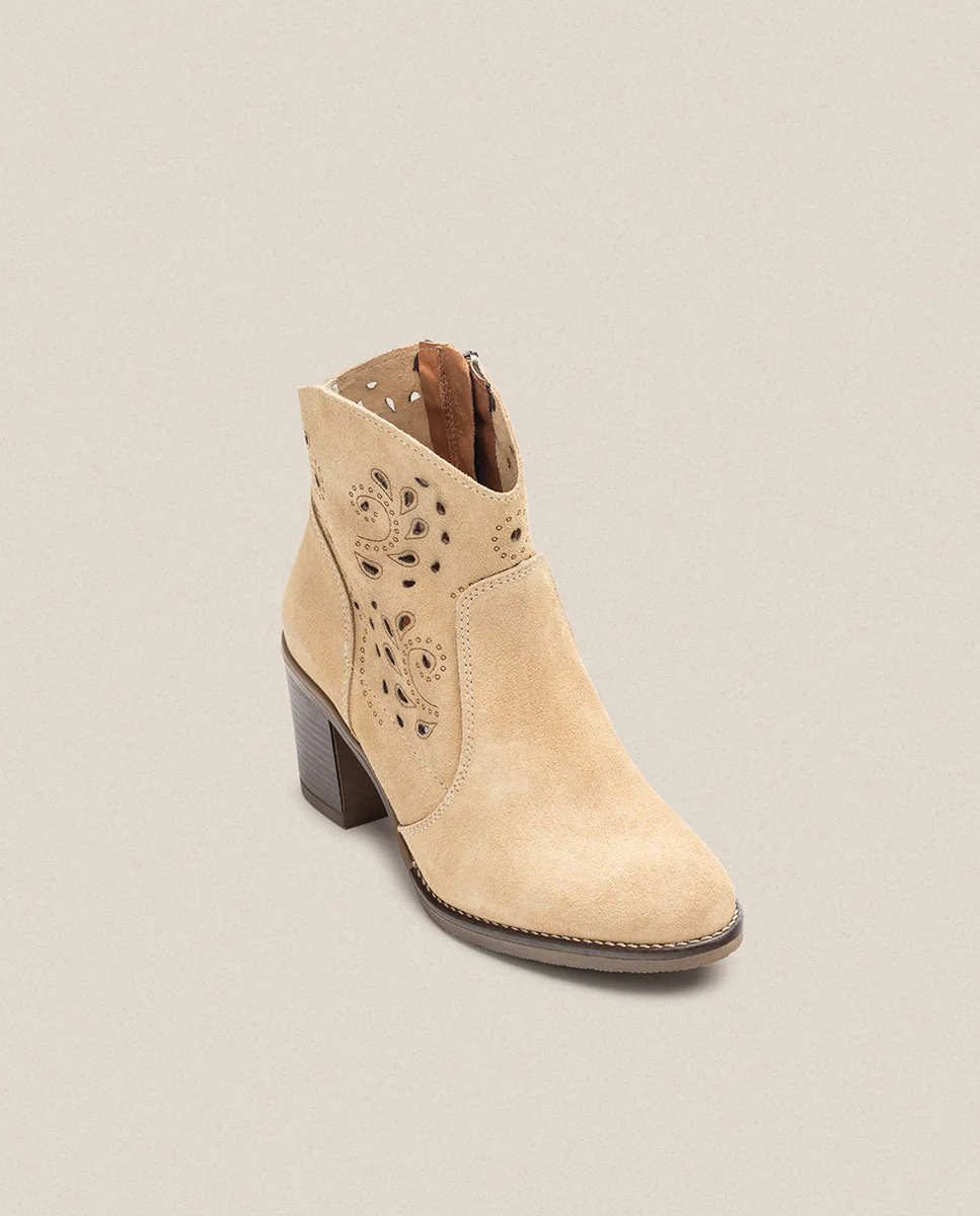 Botín de tacón ORNE-004 beige