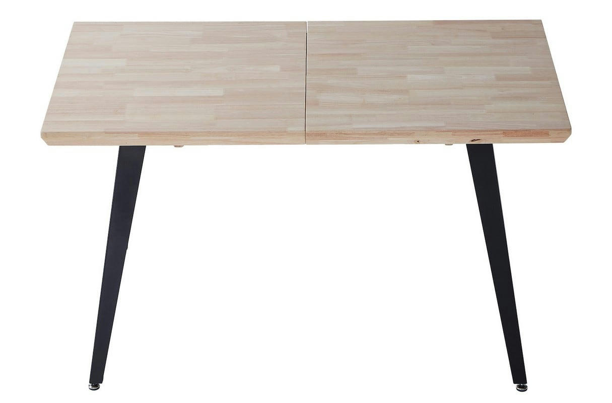 ROBLE - Table repas extensible bois et acier noir L140-220