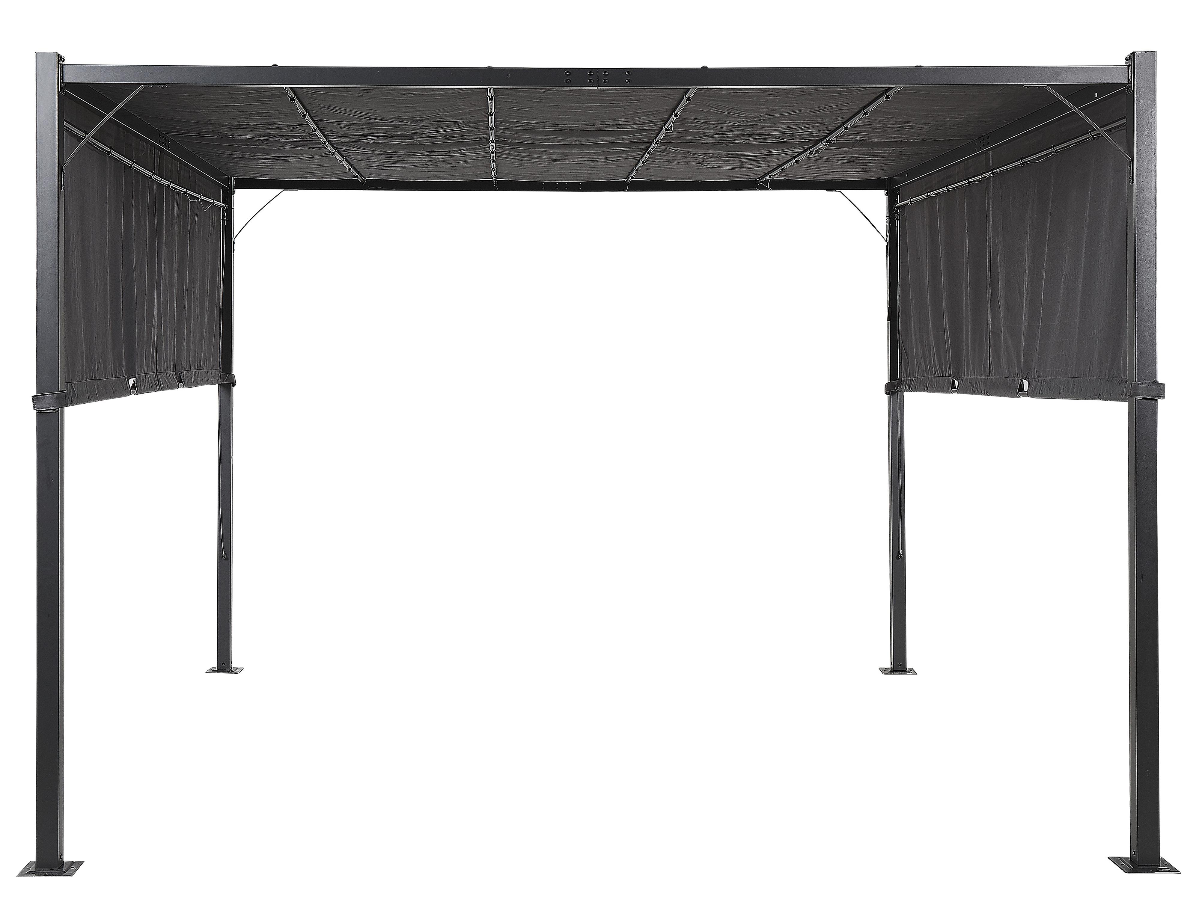 Gazebo LED PARGA Metal 310 cm 310 cm Dark Grey