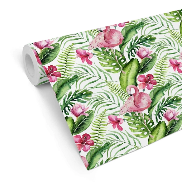 Vliestapete »Kinder Vliestapete«, Mädchen Pinker Flamingo, mehrfarbig, matt