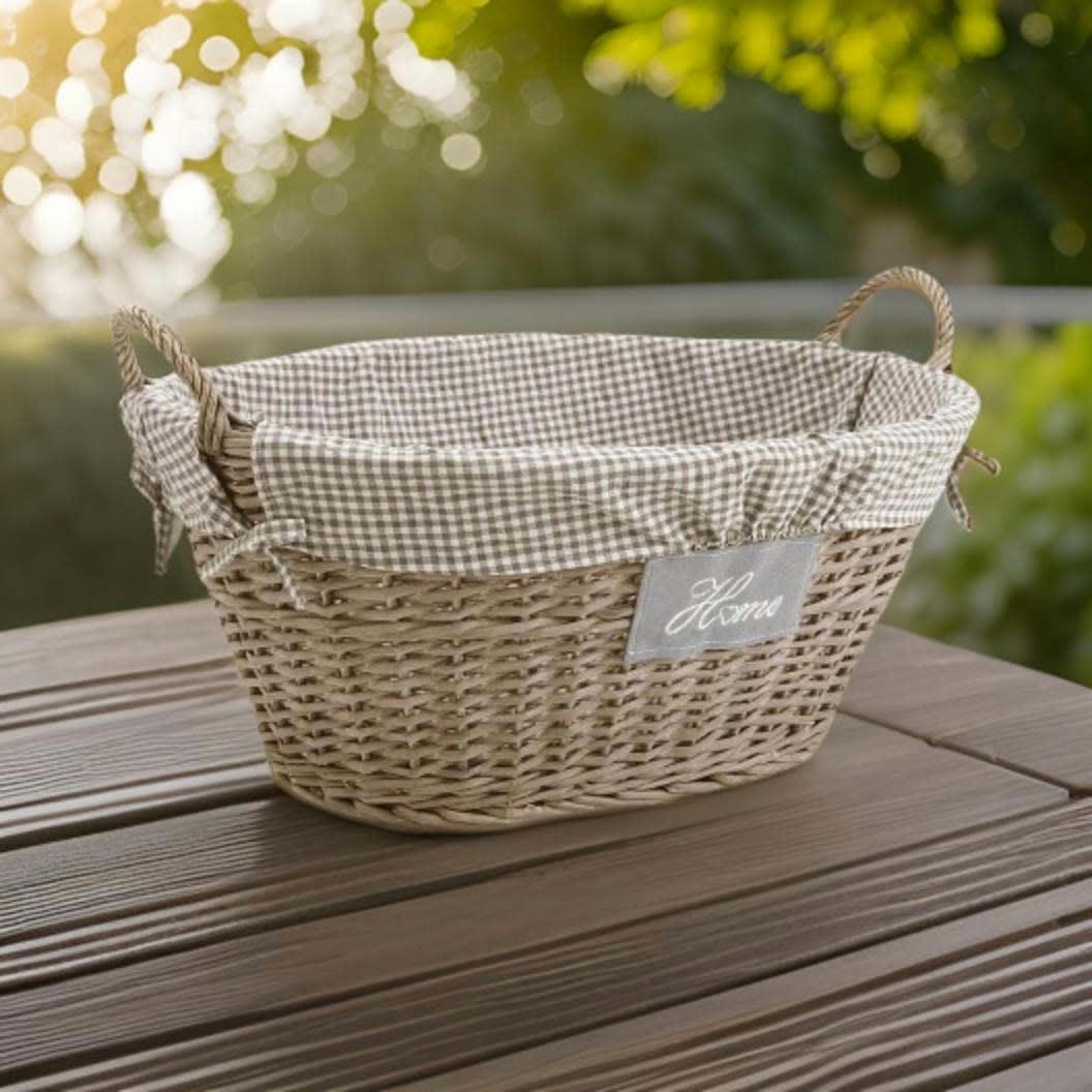 - Corbeille à linge home en osier et coton