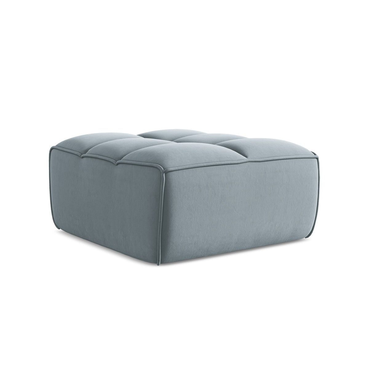 LaMiaSofa Poef Belluno - velours - lichtblauw - 80x93x43