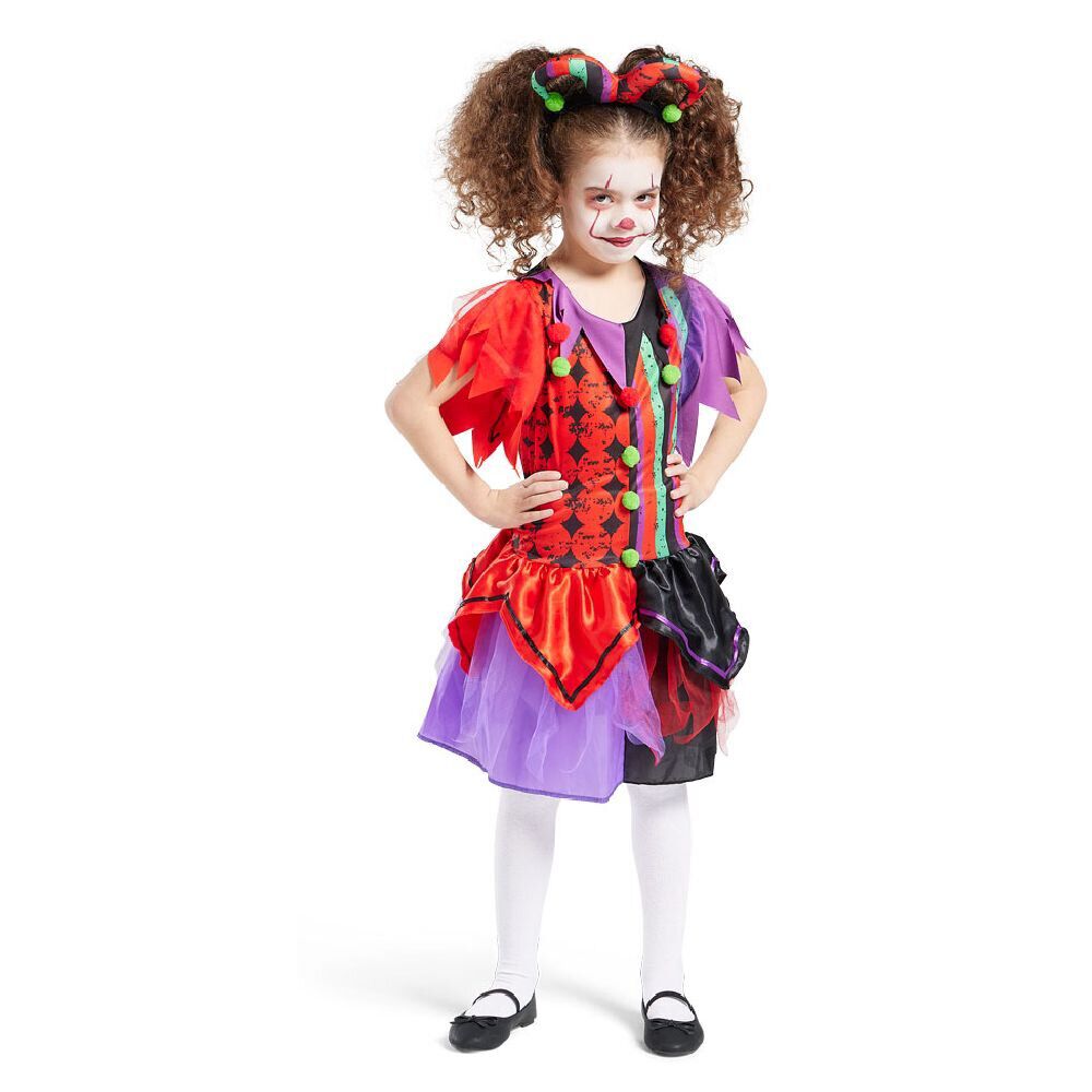 Déguisement enfant clown serre-tête et robe 7/10 ans