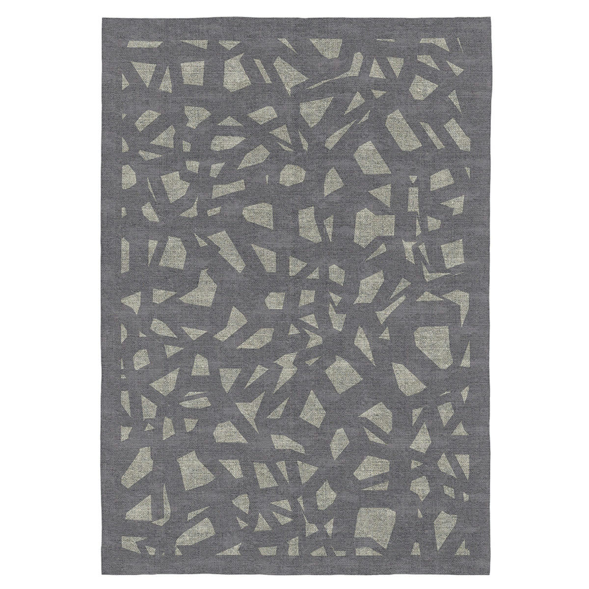 DRIANE - Tapis décoratif en coton impression digital gris 140x200 cm