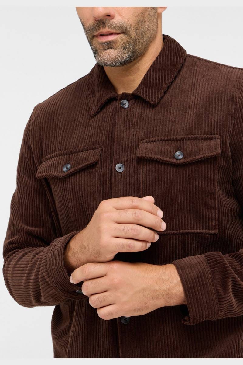 ETERNA 1863 Modern Fit Hemdjacke dunkelbraun, Einfarbig