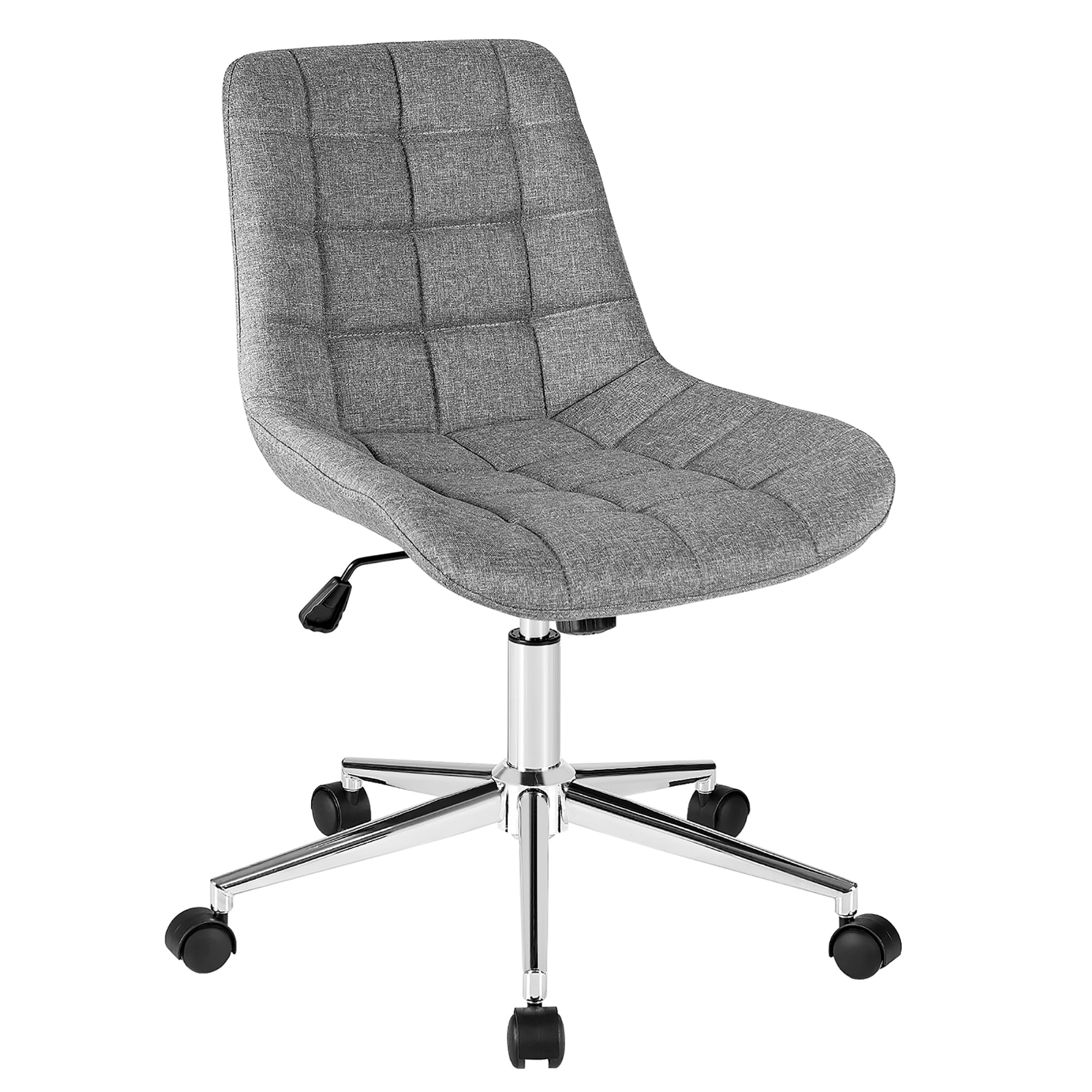 Costway Upholstered Armless Office Chair with Adjustable Height &
