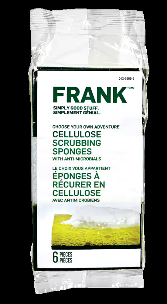 FRANK Cellulose Scrub Sponge, 6-pk