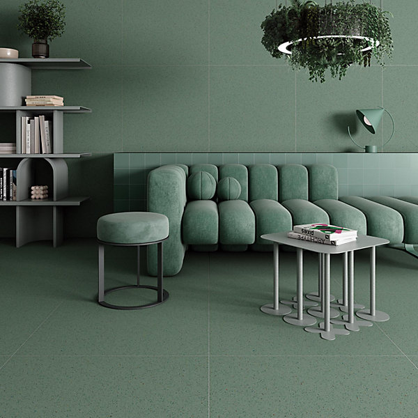 Carrelage extérieur antidérapant effet terrazzo grand format bleu 80x80 cm MICRA R Indigo GRIP