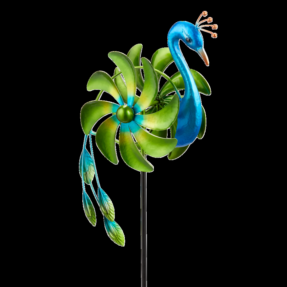 For Living Peacock Wind Spinner & Garden Stake, 47.64-in