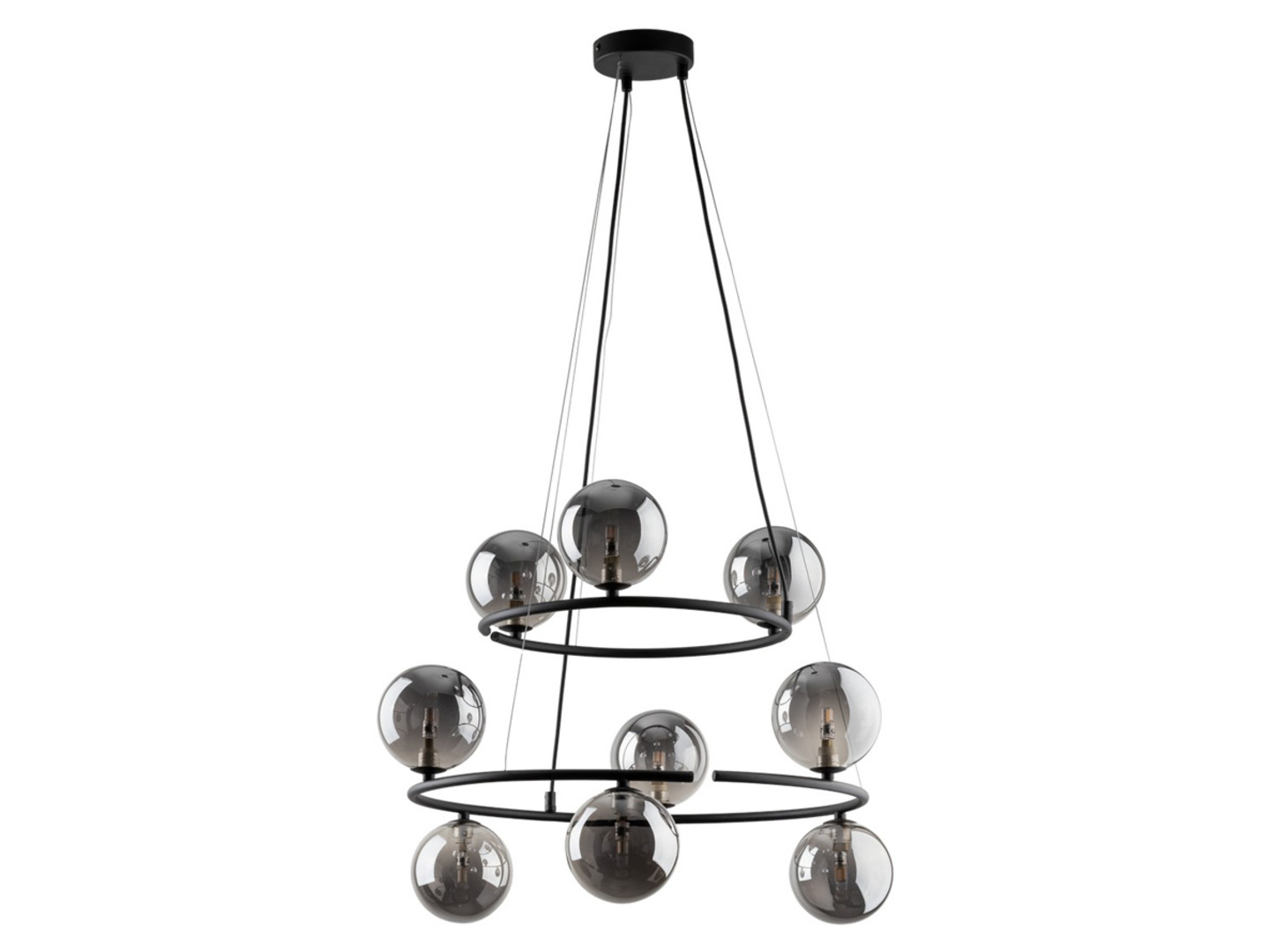 Lampa wisząca Anabelle 9-punktowa metalowa grafitowa